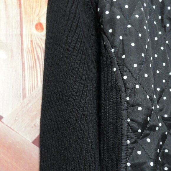 Poka dot and knit Heavy full zip womens jacket, EUC warm, sz 1XL - Picture 2 of 4